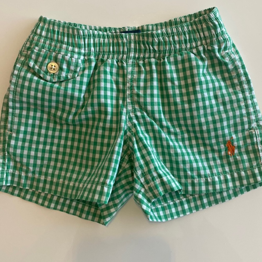 Polo Ralph Lauren Shorts Boys Beach Swimwear Green White